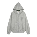 Graffiti Print Oversized Hooded Open Front Sweatshirt Jacket with Back Sequin Wings Unisex Casual
