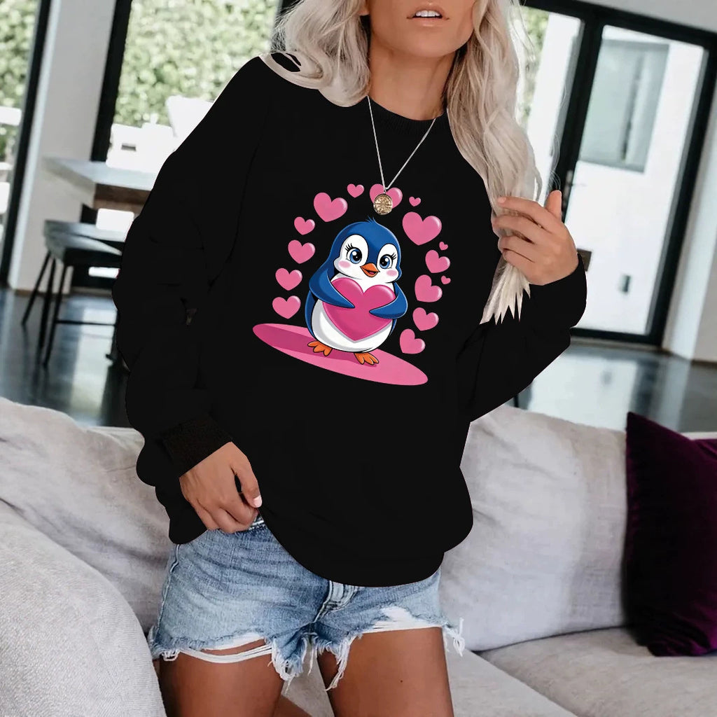 Cartoon Penguin Printed Hoodie