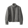 Mauroicardi Autumn Winter Warm Colorful Black and White Plaid Woolen Jacket Coat Men Zip Up Clothes Loose Casual Korean Fashion