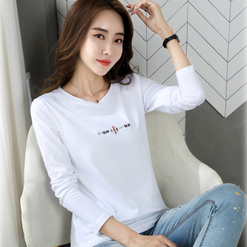 Long sleeved embroidered women's T-shirt