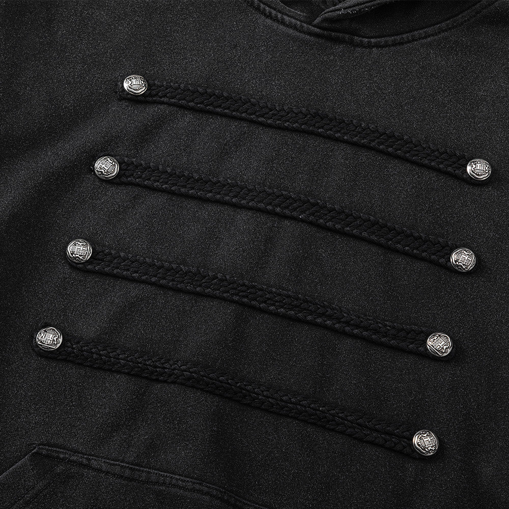 Double breasted hooded sweatshirt