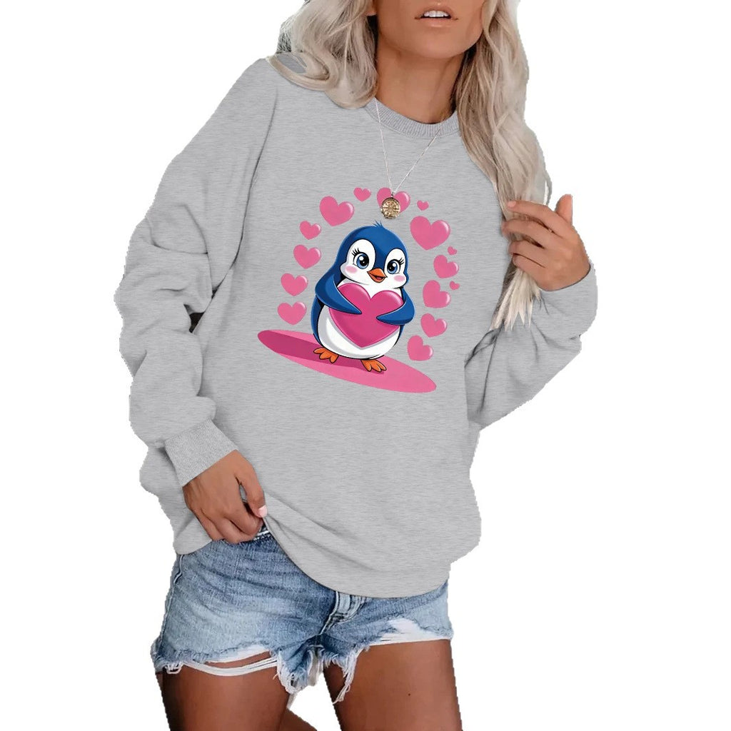Cartoon Penguin Printed Hoodie
