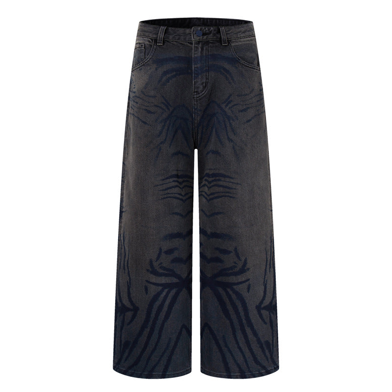 Denim Pants Men's  Loose Straight Fit Streetwear Long Pants