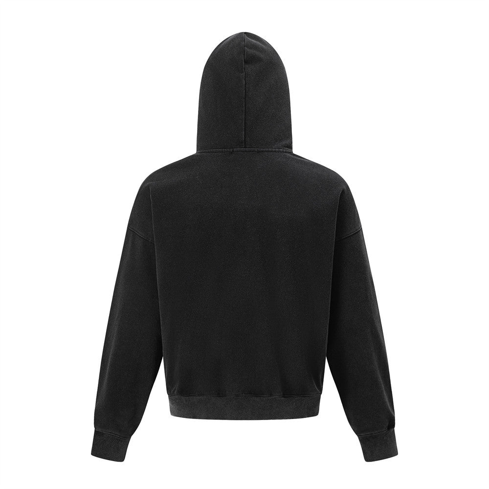 Double breasted hooded sweatshirt
