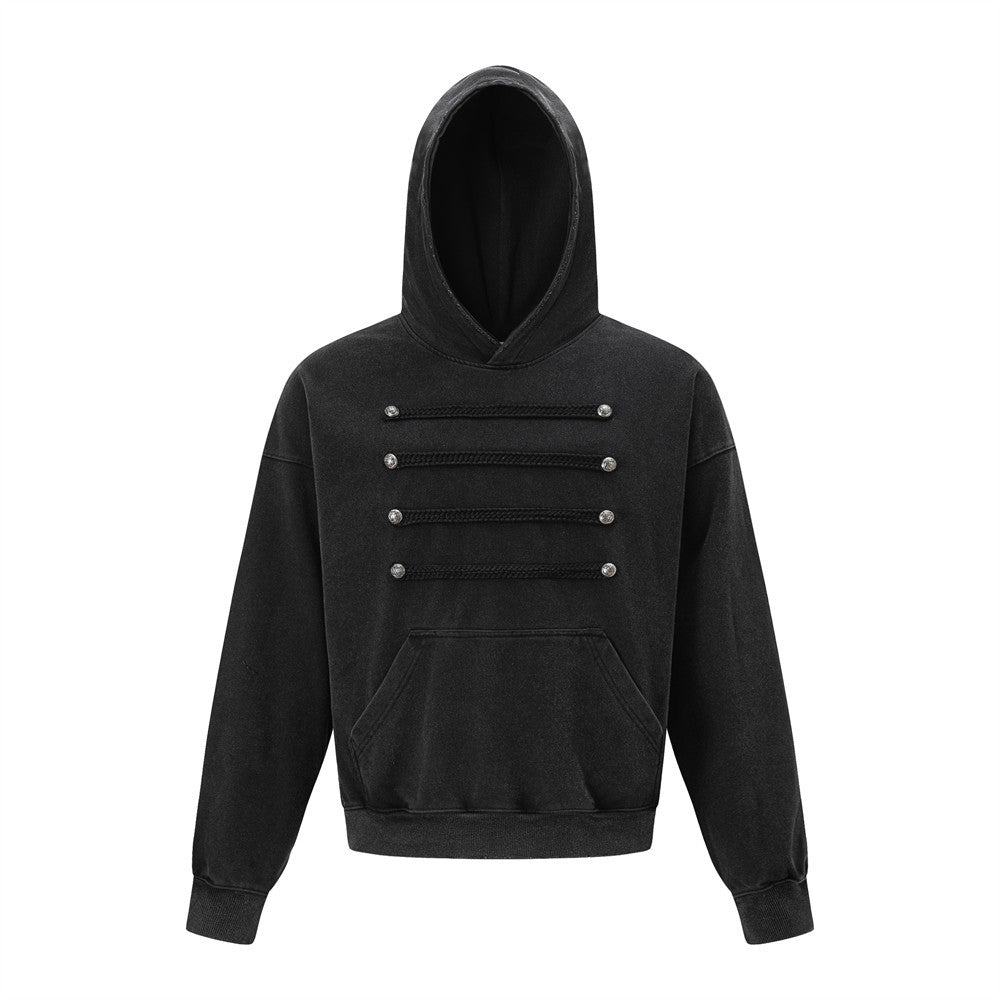 Double breasted hooded sweatshirt