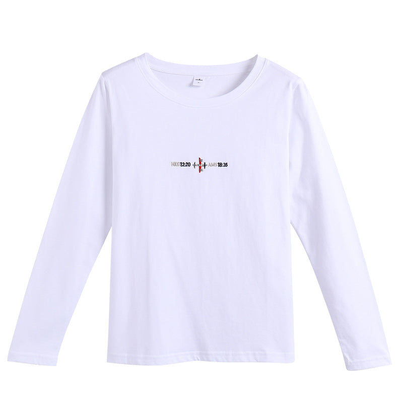 Long sleeved embroidered women's T-shirt