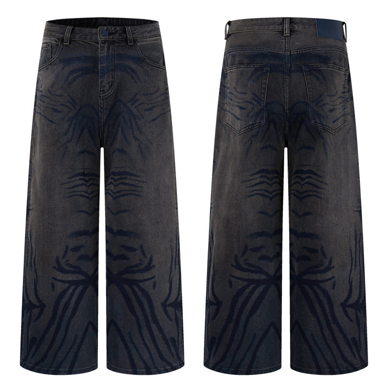 Denim Pants Men's  Loose Straight Fit Streetwear Long Pants