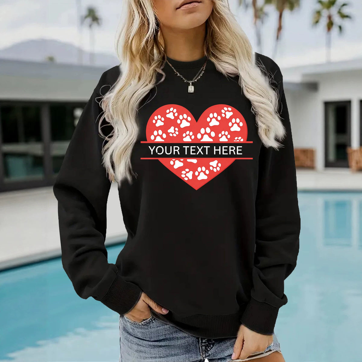 Loose velvet sweatshirt