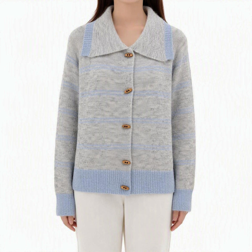 Collar striped sweater