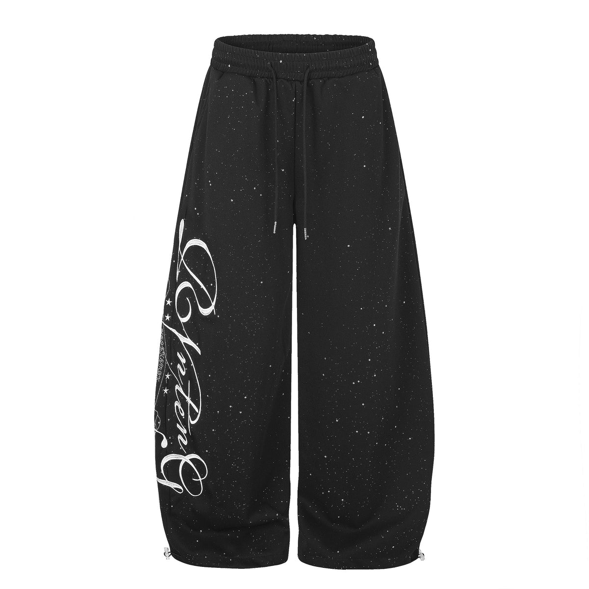 Wide Leg Sweatpants with Star Sequin Embroidery