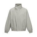 Clean Fit Casual Solid Color Diagonal Placket Stand Collar Loose Aviator Jacket